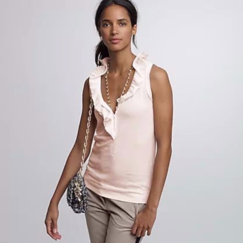 J. Crew Ruffle Tank Gray Medium - Picture 4 of 4